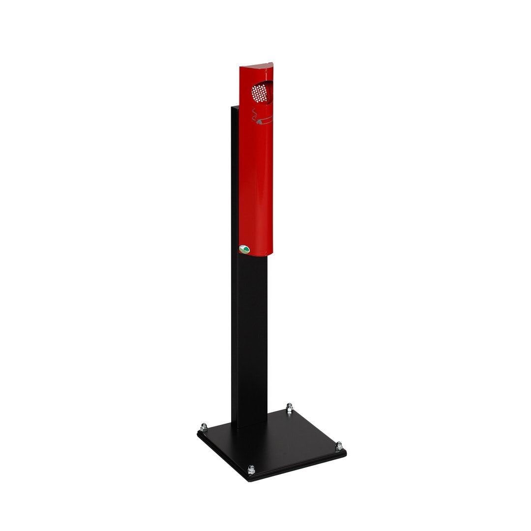 Standaschenbecher, Standascher, 3,5 l Volumen, Standascher, 1.250 x 310 x 310 mm (HxBxT), Ascher, Turmaschenbecher, Stehascher, Edelstahl