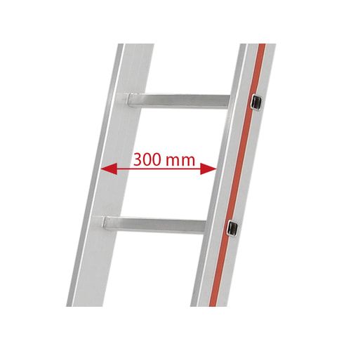 Aluminium-Seilzugleiter - Dreiteilig - Länge 11.460 mm - Klappfüße - Aluleiter Hymer