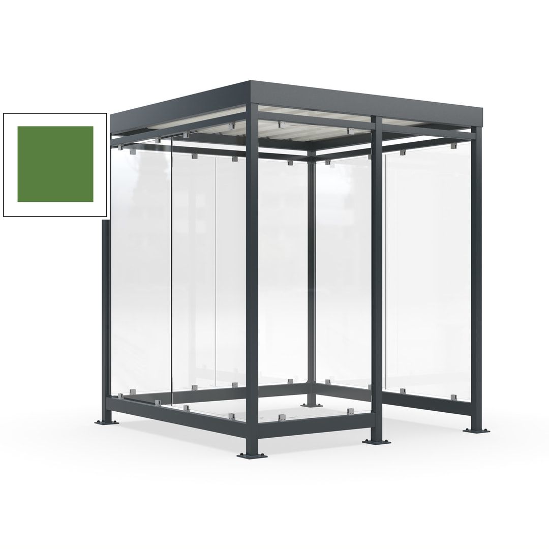 Raucherunterstand, Bushaltestelle, 7 Wände, 6-7 Personen, 2.510 x 2.165 x 2.165 mm (HxBxT), Farbe Achatgrau