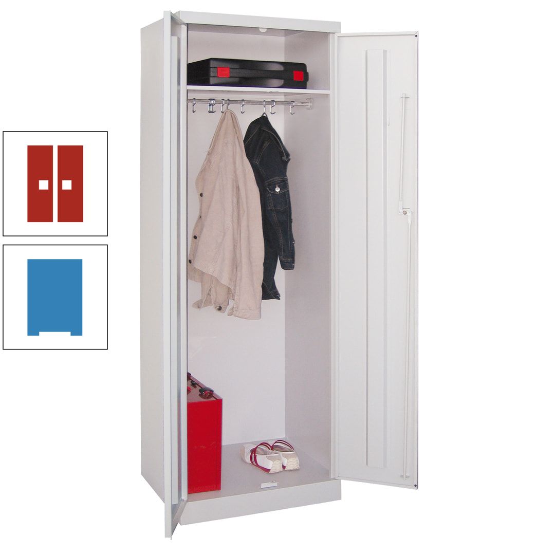 Garderobenschrank - 1 Fachboden - Kleiderstange - 1.800x600x500 mm (HxBxT) - Zylinderschloss - anthrazitgrau