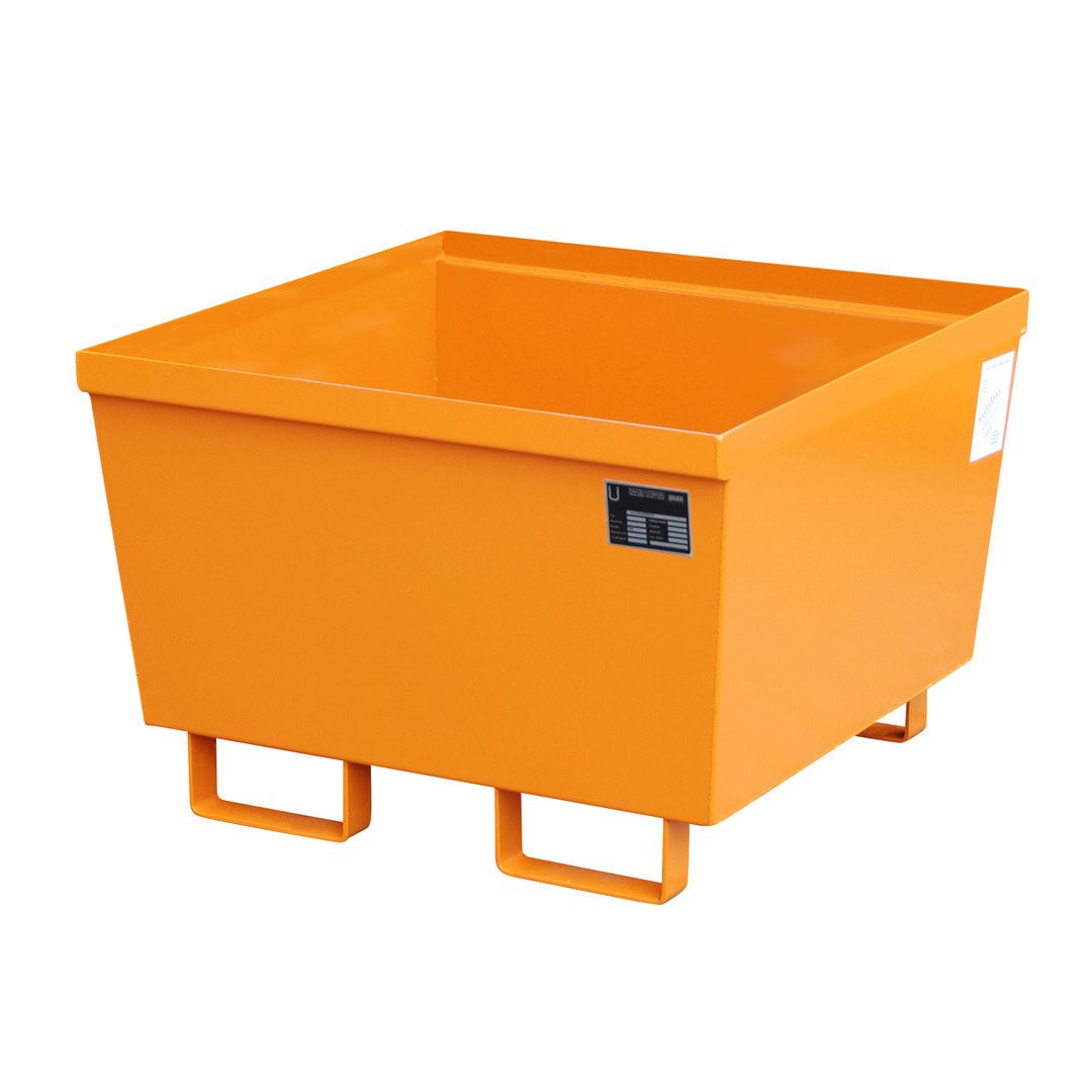 Ineinander stapelbare Auffangwanne - Stahl - 229 l Volumen - Breite 800 mm - feuerrot