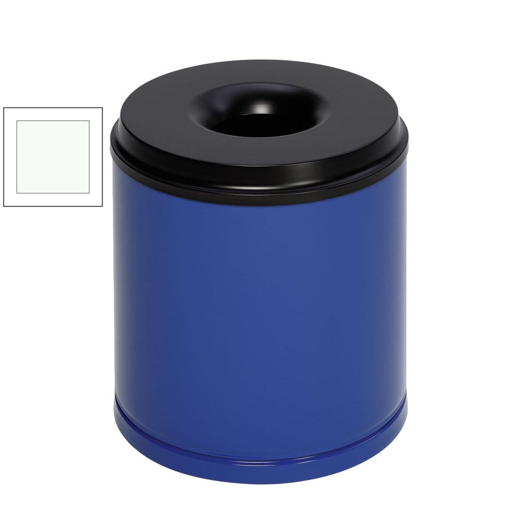 Edelstahl Papierkorb - feuersicher - Volumen 30 l - 390 x 375 x 375 mm (HxBxT) - 5 kg