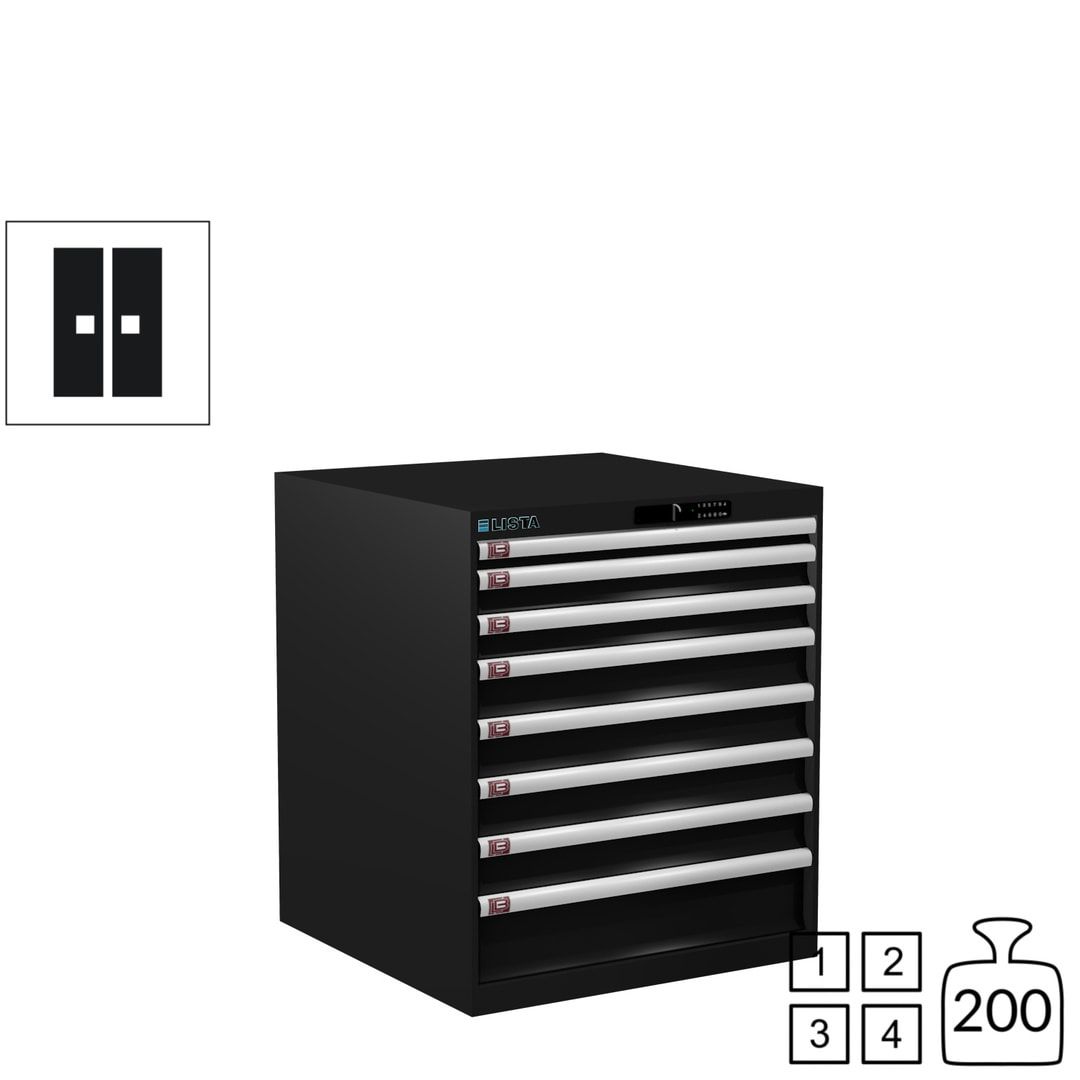 Lista Schubladenschrank - 14.408.010 - 850x717x725 mm (HxBxT) - 8 Schubladen - 75 kg - Key Lock - lichtblau (RAL 5012)