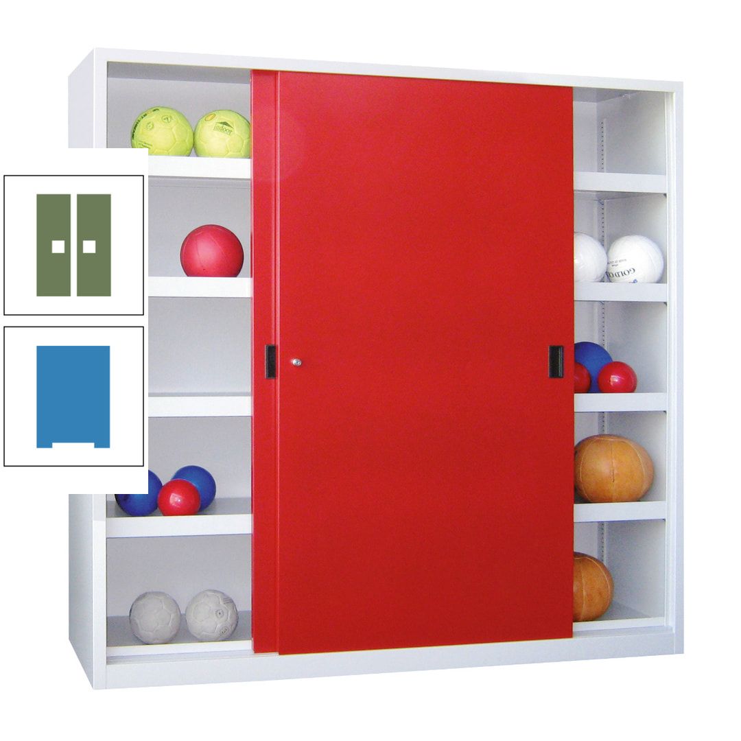 Ballschrank - Schiebetüren - Trennwand - 8 Böden - 1.950x1.500x600 mm (HxBxT) - anthrazitgrau