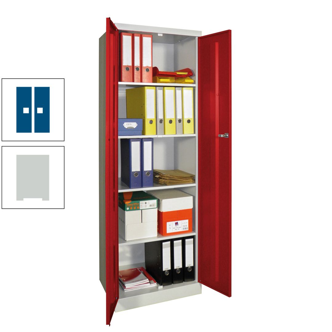 Aktenschrank - Sockel - 4 Böden - 1.800x600x500 mm (HxBxT) - Zylinderschloss - anthrazitgrau