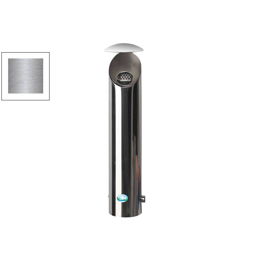 Wandascher aus mattem Edelstahl - Volumen 2,5 l - 540 x 185 x 130 mm (HxBxT) - Wand-/Rohrbefestigung