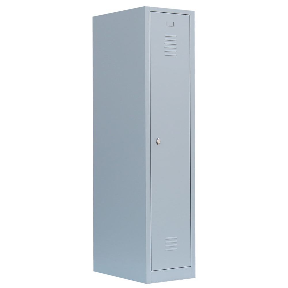 Garderobenschrank, Garderobenspind, 1 Abteil, 1.800 x 415 x 500 mm (HxBxT), Stahl, Korpusfarbe: lichtgrau, Frontfarbe: anthrazitgrau