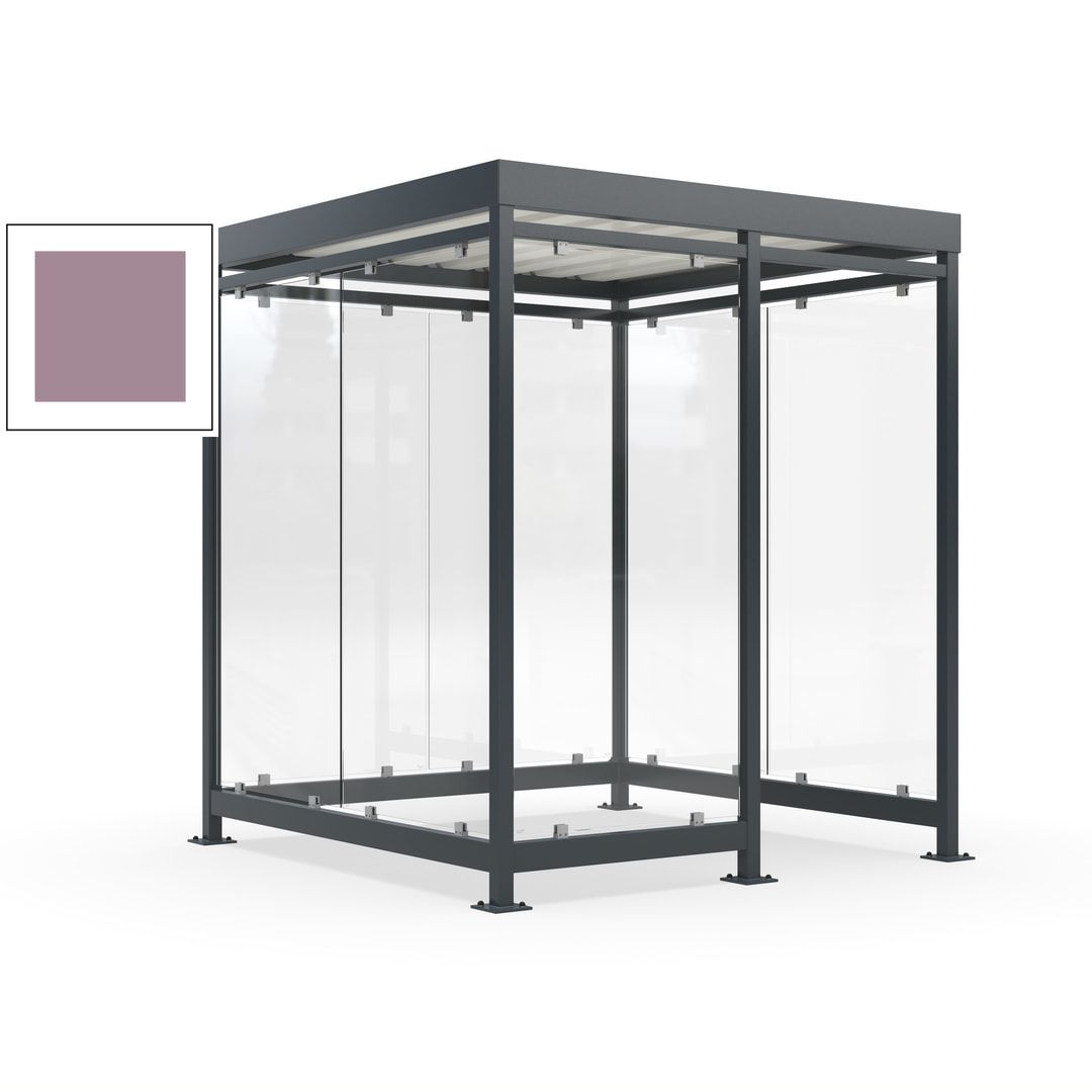 Raucherunterstand, Bushaltestelle, 7 Wände, 6-7 Personen, 2.510 x 2.165 x 2.165 mm (HxBxT), Farbe Achatgrau