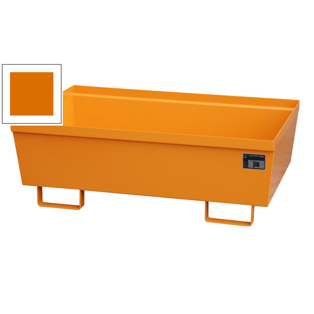 Ineinander stapelbare Auffangwanne - Stahl - 246 l Volumen - Breite 1.200 mm - feuerrot