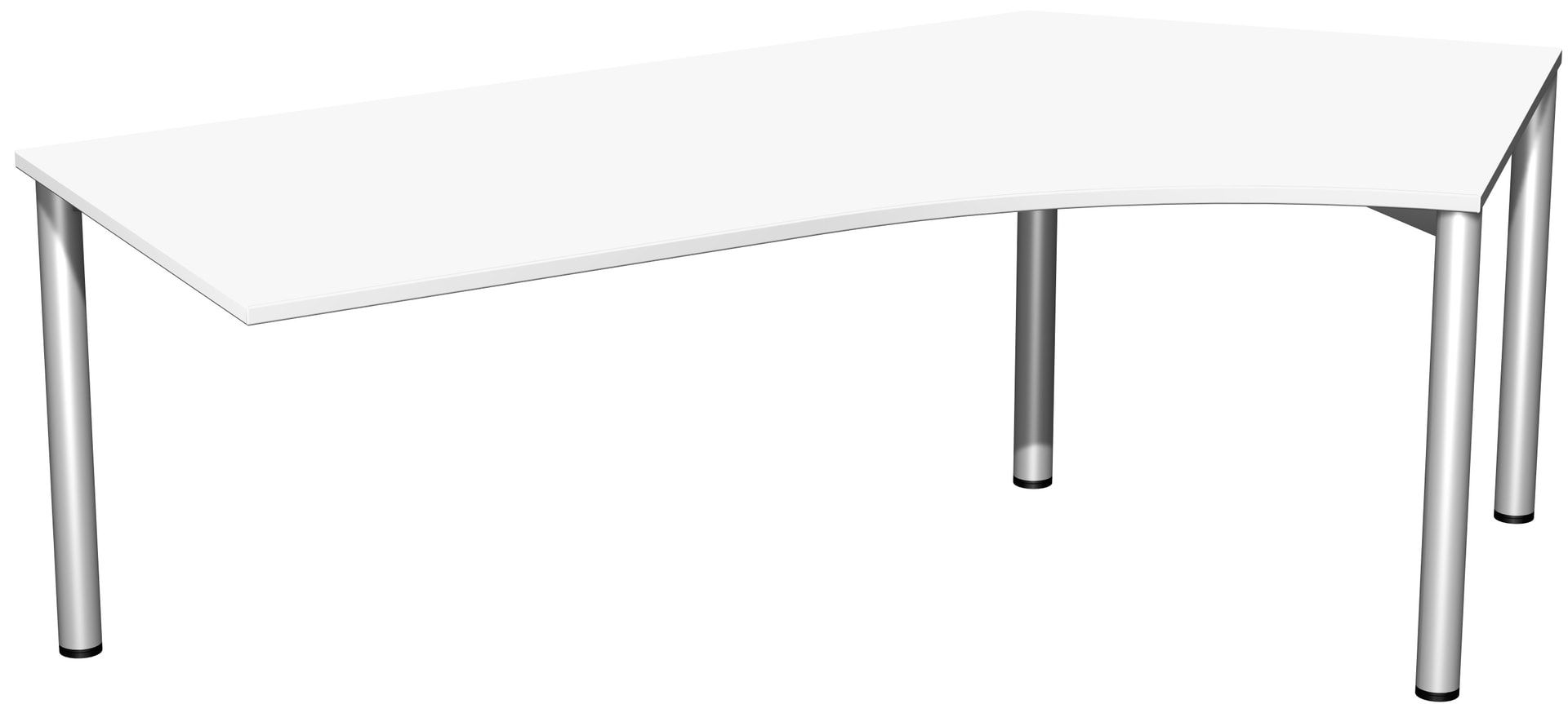 Winkel-Schreibtisch - Winkel rechts - 4-Fuß Flex - 720 x 2.166 x 1.130 mm (HxBxT) - Gestell anthrazit - Ahorn