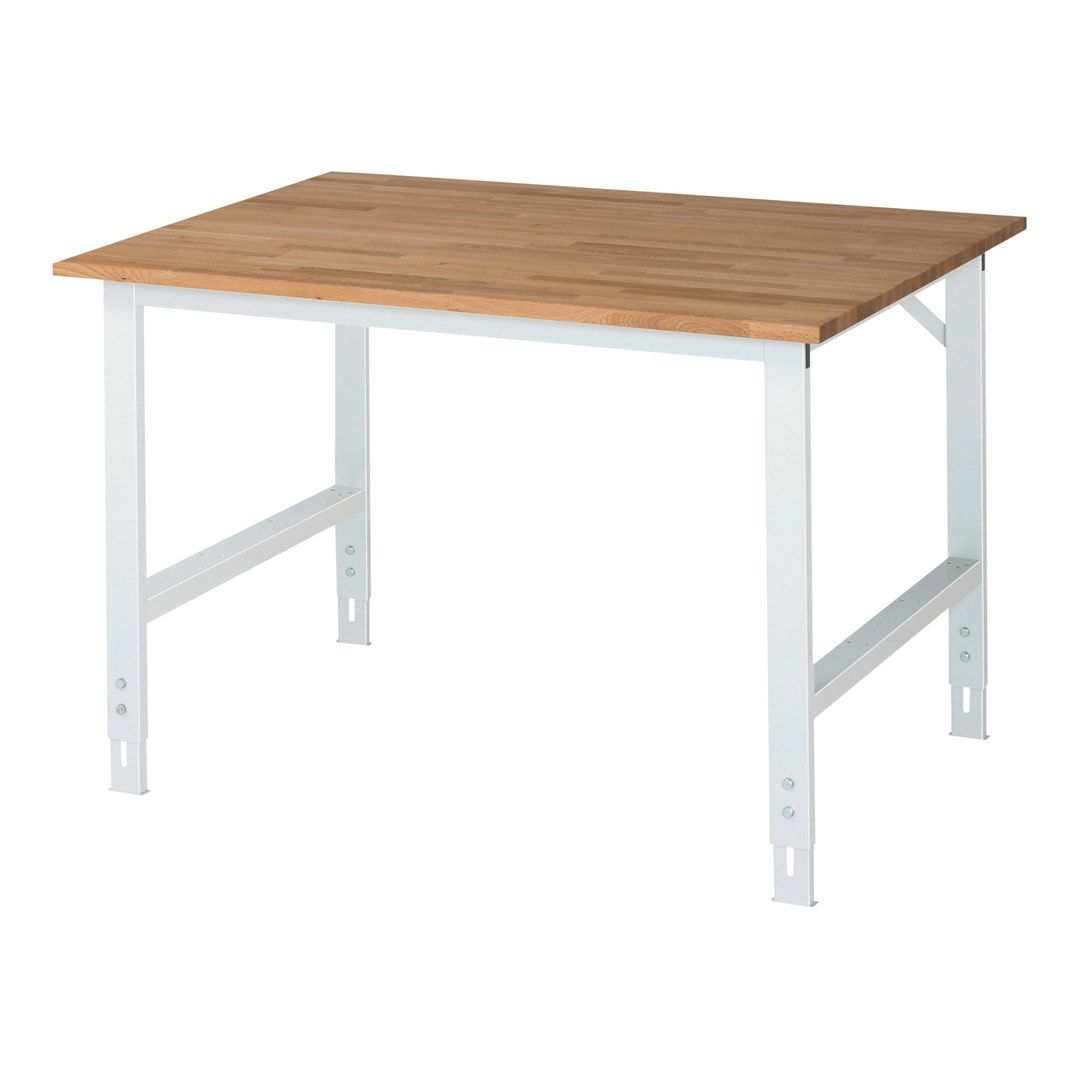 Arbeitstisch - höhenverstellbar 760 - 1.080 mm - 1.250 x 1.000 mm (BxT) - Traglast 500 kg - Buche - Anthrazitgrau