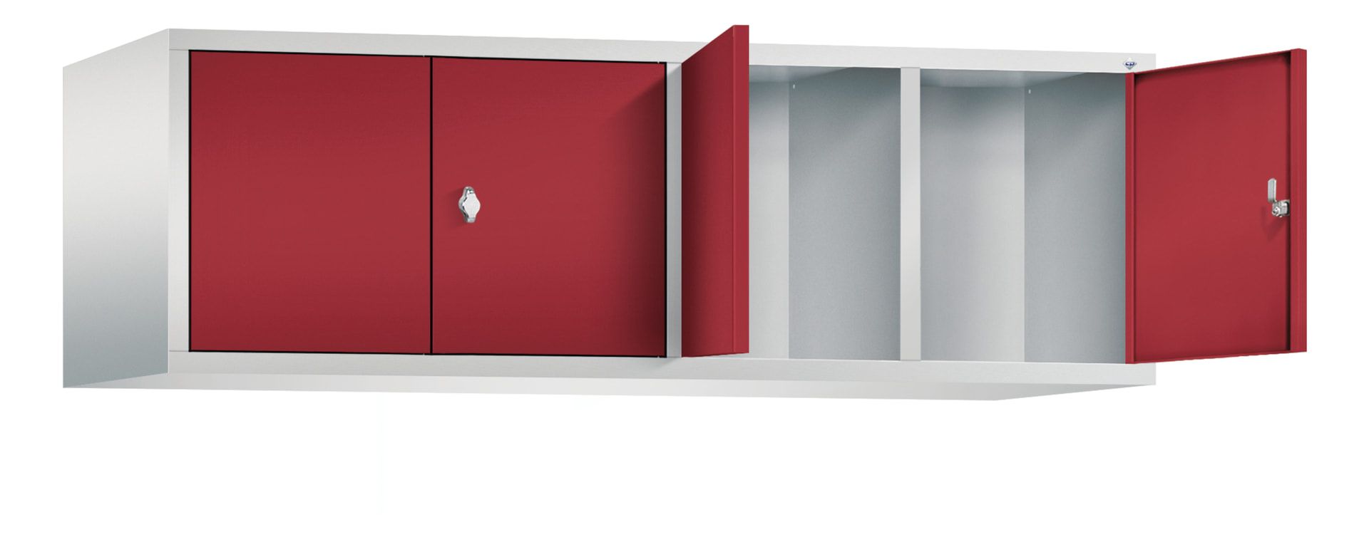 Aufsatzschrank für Spinde und Schließfachschränke, Doppeltüren, 4 Abteile, Korpus anthrazitgrau, Türfarbe anthrazitgrau, 500 x 1.590 x 500 mm (HxBxT)
