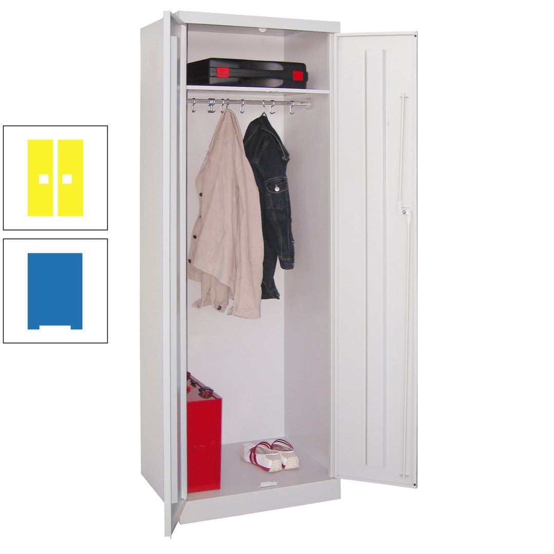 Garderobenschrank - 1 Fachboden - Kleiderstange - 1.800x600x500 mm (HxBxT) - Zylinderschloss - anthrazitgrau