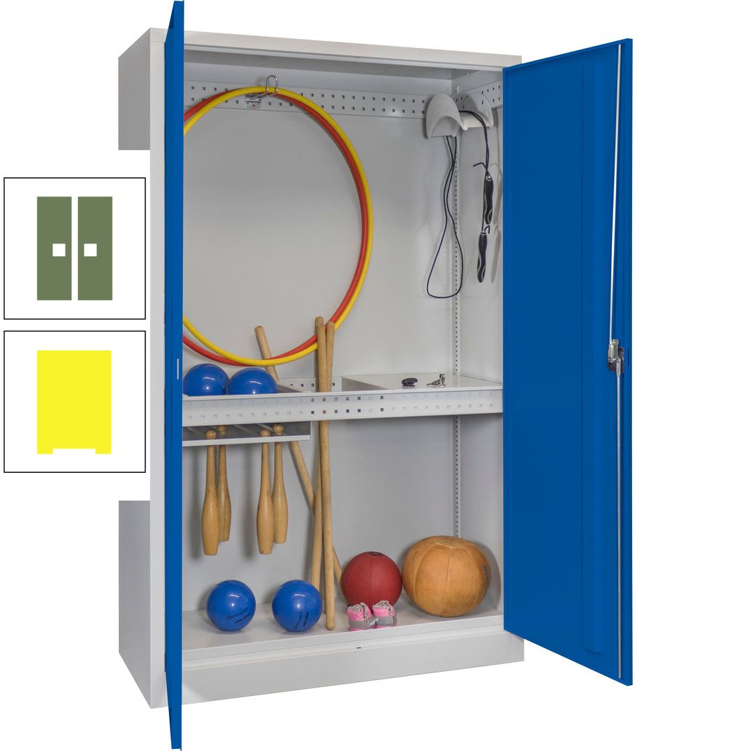 Sportschrank - Vollblechtüren - Variante 3 - 1.950x1.200x500 mm (HxBxT) - anthrazitgrau