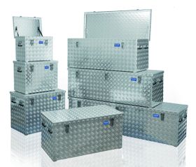 Riffelblech Aluminiumbox - Aluminiumbehälter - Transportbehälter - Griffe und Verschlüsse aus Edelstahl - Volumen wählbar