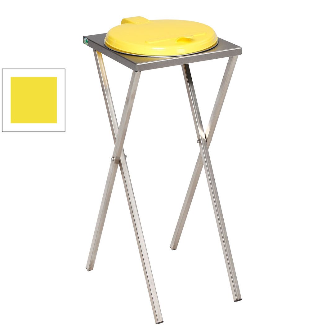 Scherenständer - Abfallsammler mit Klemmring - Volumen 120 l - 900 x 400 x 450 mm (HxBxT) - Edelstahl - blau