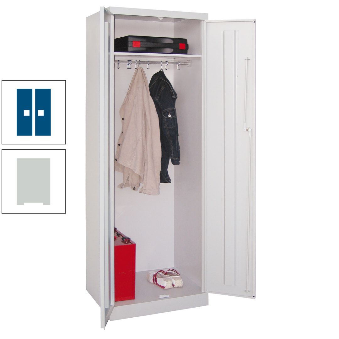 Garderobenschrank - 1 Fachboden - Kleiderstange - 1.800x600x500 mm (HxBxT) - Zylinderschloss - anthrazitgrau