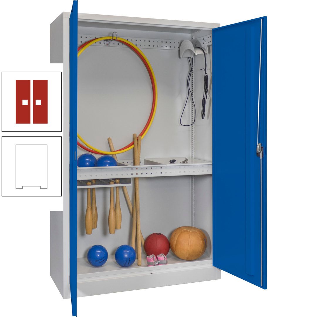 Sportschrank - Vollblechtüren - Variante 3 - 1.950x1.200x500 mm (HxBxT) - anthrazitgrau