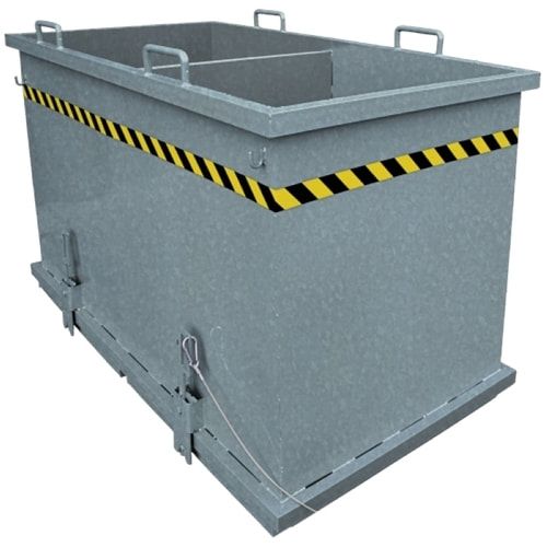 Eichinger Klappbodenbehälter, Behälter 2x900 Liter, Traglast 1.500 kg, für Stapler und Kran, Seilzug, Kettensicherung, Farbe: anthrazitgrau (RAL 7016)