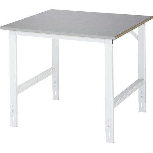 Arbeitstisch - höhenverstellbar 760 - 1.080 mm - 1.000 x 1.000 mm (BxT) - Traglast 500 kg - Edelstahlblechbelag - Anthrazitgrau