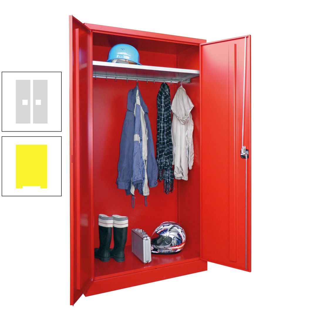 Garderobenschrank - 1.950x1.000x500 mm (HxBxT) - Hutboden, pulverbeschichtet - anthrazitgrau