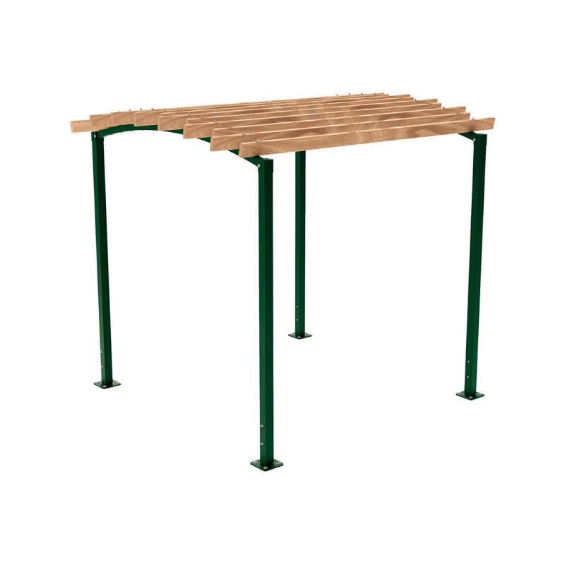 Pergola Grundmodell, Kiefer druckimprägniert Klasse 4, Stahlrohr 80x80 mm, 2.910 x 2.520 x 3.020 mm (HxBxT) fvz, beschichtet, Farbe Enzianblau