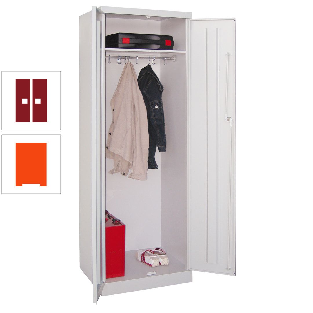 Garderobenschrank - 1 Fachboden - Kleiderstange - 1.800x600x500 mm (HxBxT) - Zylinderschloss - anthrazitgrau