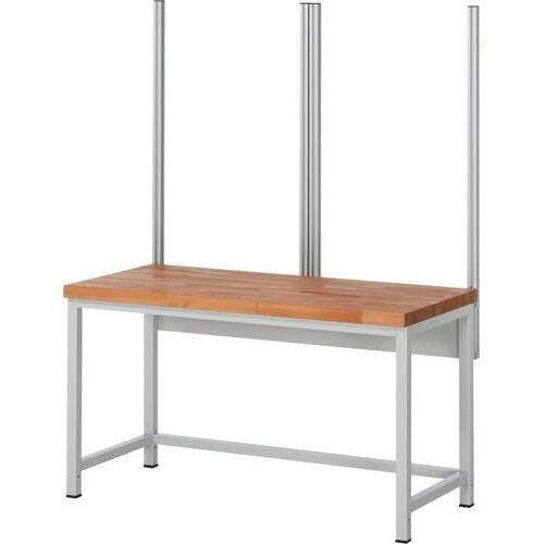Befestigungssätze, 4 System-Stützen für Werkbänke, Tischbreite 1.500 mm, 4-seitige Profilnut, allseitige Nutzung - Anthrazitgrau
