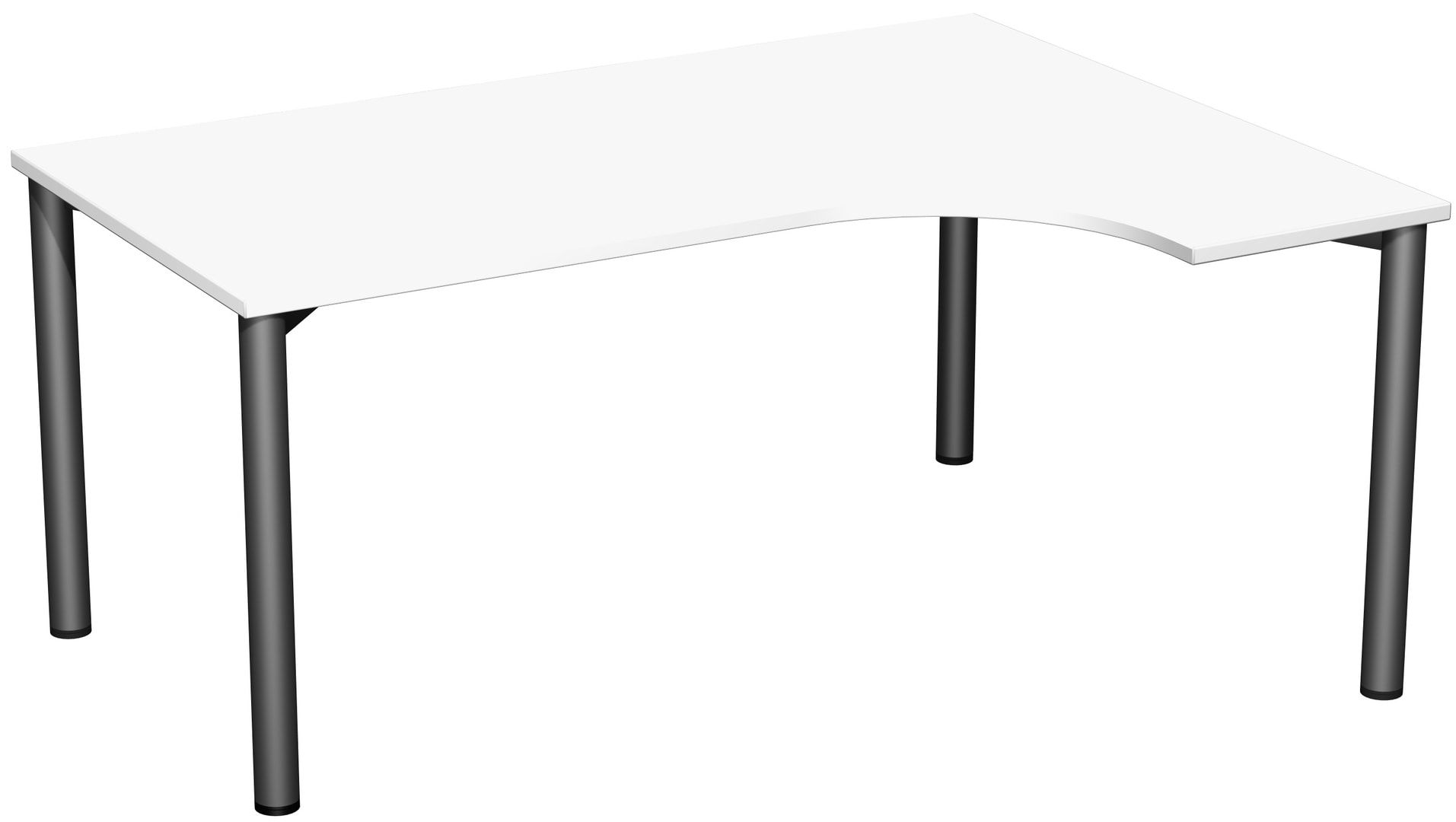 Eckschreibtisch - Ecke rechts - 4-Fuß Flex - 720 x 1.600 x 1.200 mm (HxBxT) - Gestell anthrazit - Ahorn