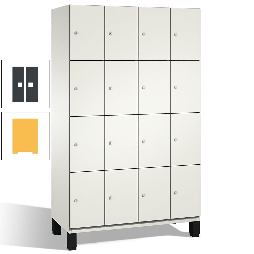 Fächerschrank, Stahlschrank, 16 Fächer, Türöffnungsbegrenzer, mit Füßen, Korpus lichtgrau, Tür anthrazitgrau, 1.980 x 1.200 x 525 mm (HxBxT)