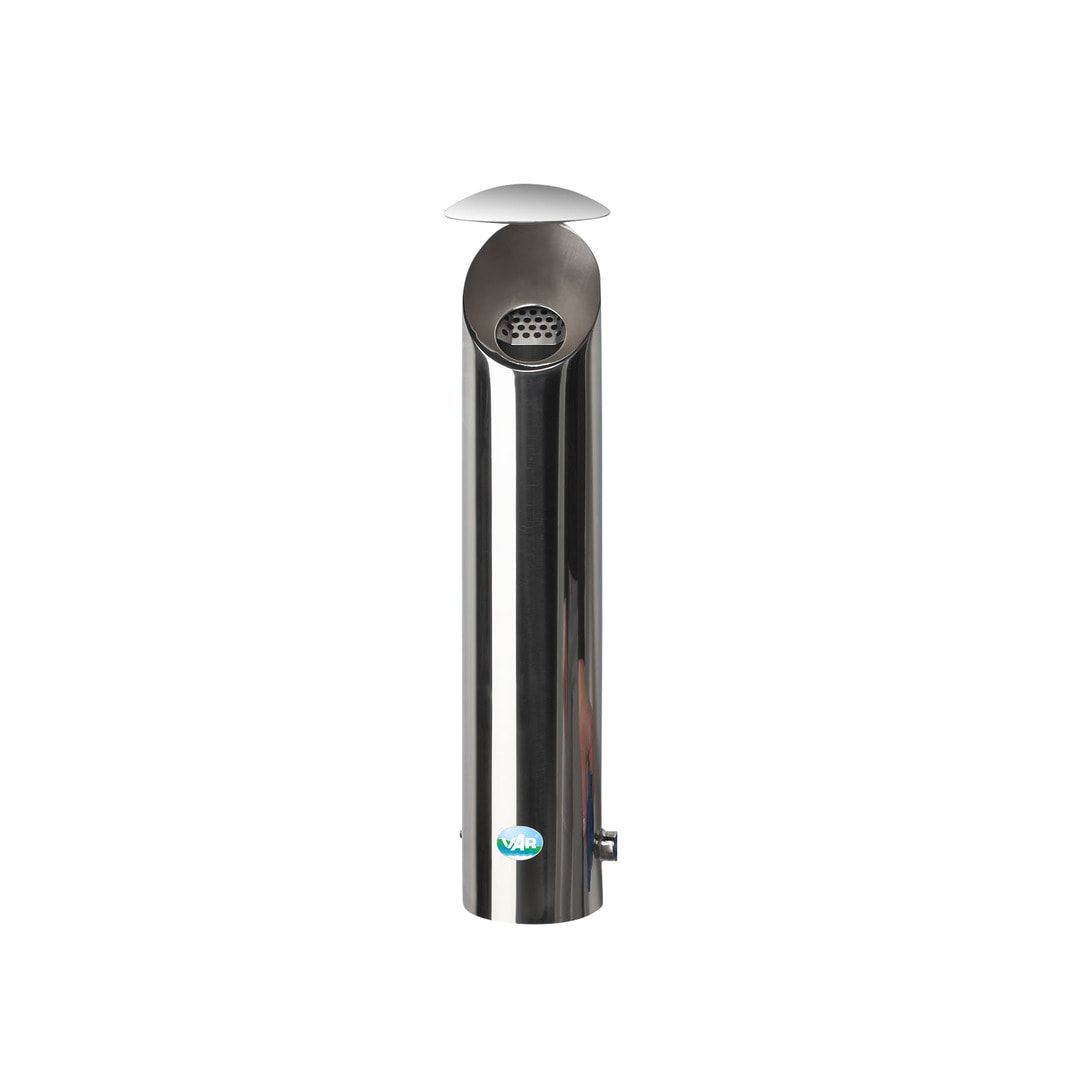 Wandascher aus mattem Edelstahl - Volumen 2,5 l - 540 x 185 x 130 mm (HxBxT) - Wand-/Rohrbefestigung