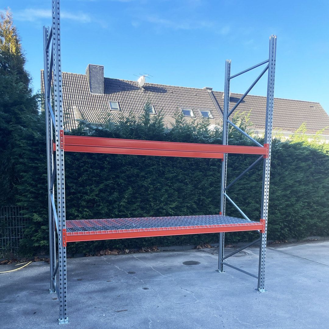 10 x Drahtgitterboden für Palettenregale, Fachbreite 2.700 mm, Tiefe 1.100 mm, vorverzinkt, 1.000 kg je Quadratmeter, Regalgitterelement Gittereinlage