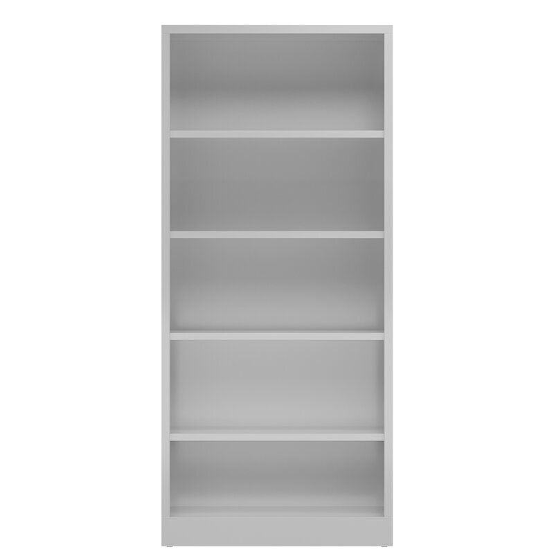 Aktenregal, Ordnerregal, Büroregal, 5 Fächer, Stahl, pulverbeschichtet, 1.800 x 800 x 380 mm (HxBxT), Farbe: lichtgrau