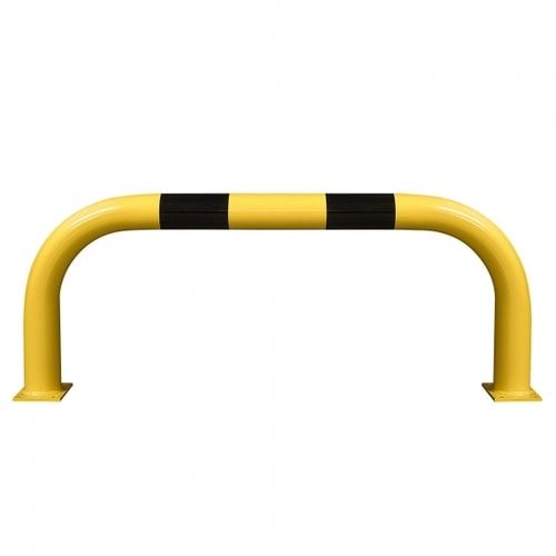 Extra starker Rammschutz-Bügel, Outdoor, Anfahrschutz aus Gütestahl, 1.200 mm Höhe, 1.000 mm Breite, feuerverzinkt und gelb kunststoffbeschichtet