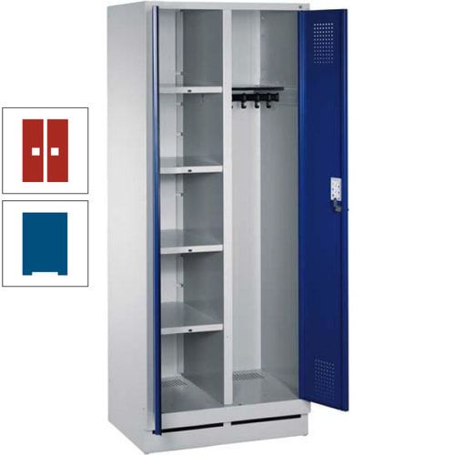 Mehrzweckschrank, Doppeltüren, Füße, 2 Abteile a 300 mm, Korpus anthrazitgrau, Tür anthrazitgrau, 1.800 x 600 x 500 mm (HxBxT)