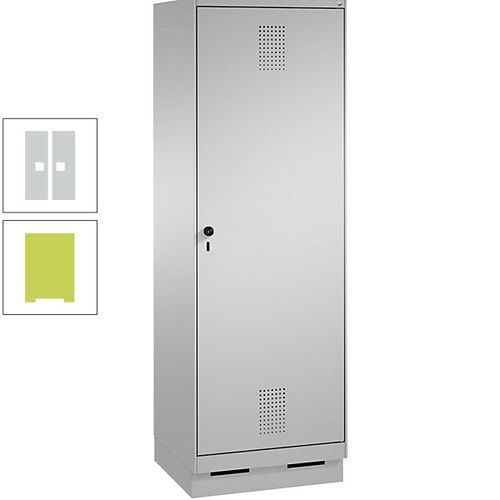 Doppel-Spind, Garderobenschrank, 1 Tür für 2 Abteile a 300 mm, Korpus anthrazitgrau, Türen anthrazitgrau, 1.800 x 600 x 500 mm (HxBxT)