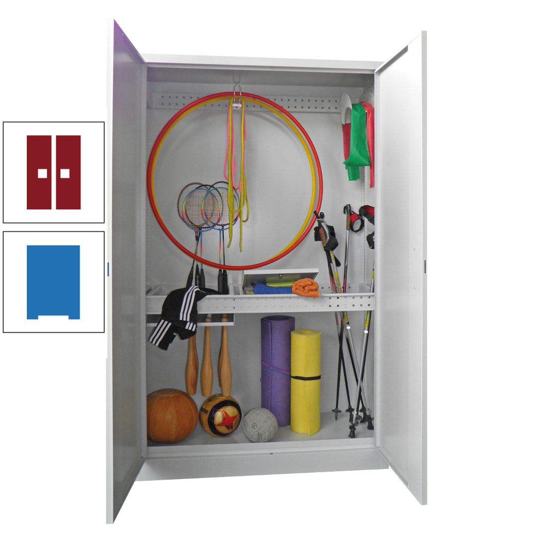 Sportschrank - Vollblechtüren - Variante 1 - 1.950x1.200x500 mm (HxBxT) - anthrazitgrau