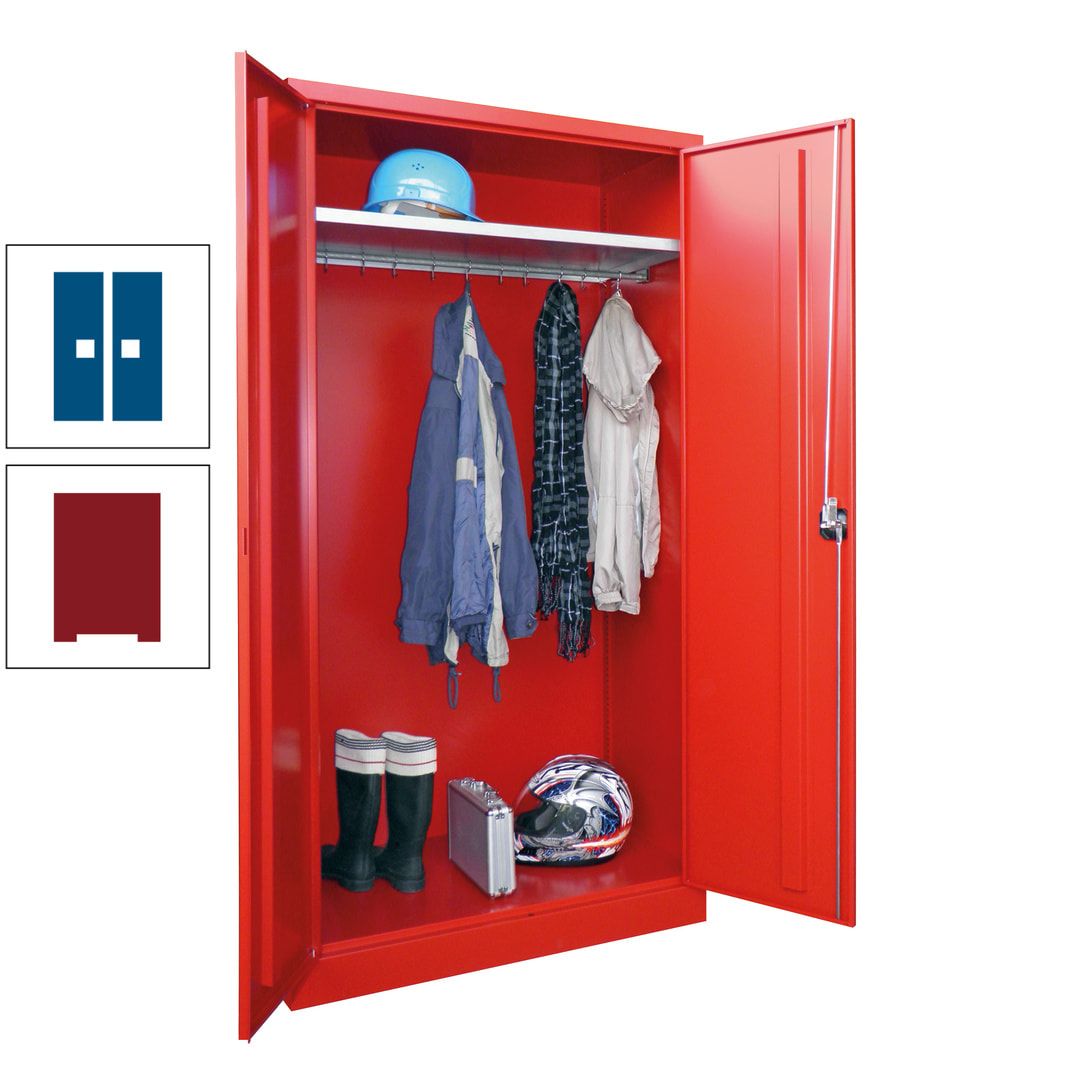 Garderobenschrank - 1.950x1.000x500 mm (HxBxT) - Hutboden, pulverbeschichtet - anthrazitgrau