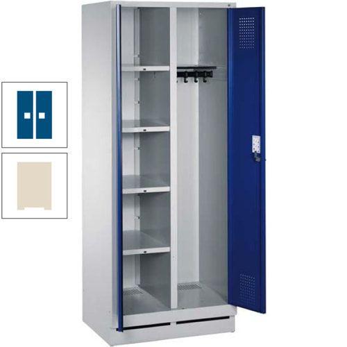 Mehrzweckschrank, Doppeltüren, Füße, 2 Abteile a 300 mm, Korpus anthrazitgrau, Tür anthrazitgrau, 1.800 x 600 x 500 mm (HxBxT)
