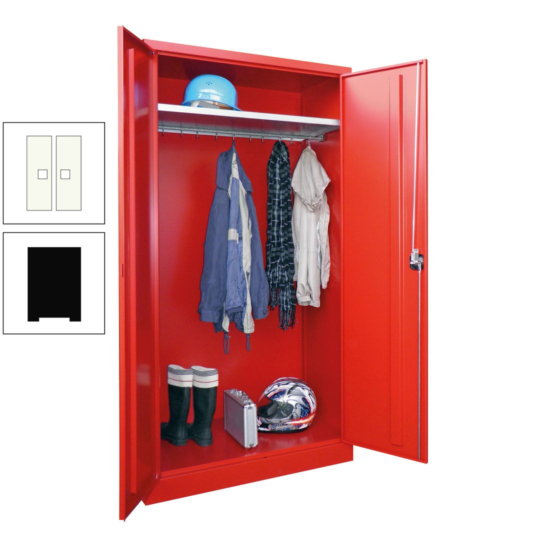 Garderobenschrank - 1.950x1.000x500 mm (HxBxT) - Hutboden, pulverbeschichtet - anthrazitgrau