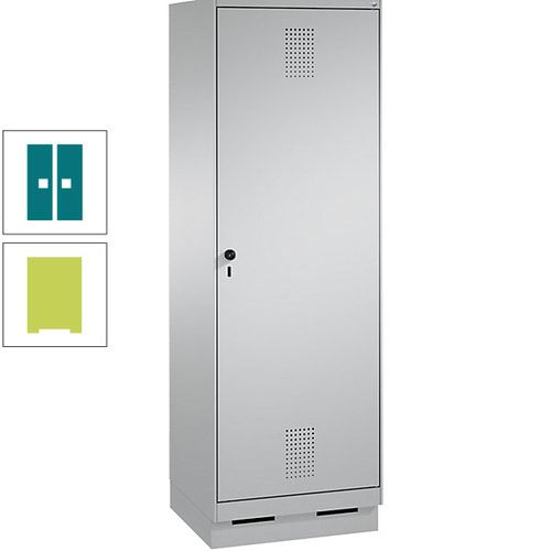 Doppel-Spind, Garderobenschrank, 1 Tür für 2 Abteile a 300 mm, Korpus anthrazitgrau, Türen anthrazitgrau, 1.800 x 600 x 500 mm (HxBxT)