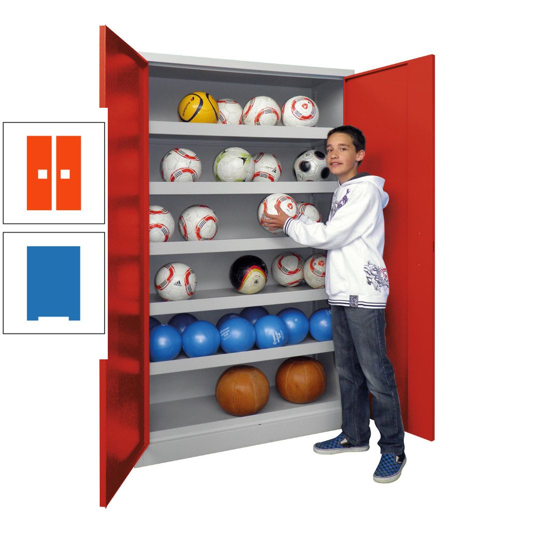 Ballschrank - Vollblechtüren - 5 Böden - 1.950x1.500x500 mm (HxBxT) - anthrazitgrau