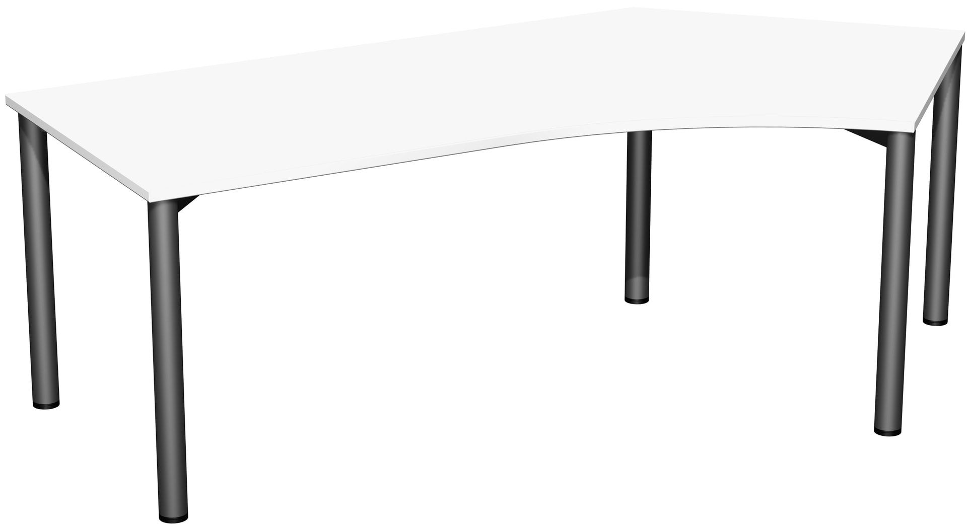 Winkel-Schreibtisch - Winkel rechts - 4-Fuß Flex - 720 x 2.166 x 1.130 mm (HxBxT) - Gestell anthrazit - Ahorn