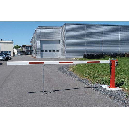 Schranke, Schlagbaum, Wegsperre, Wegfahrsperre, mit Gasdruckfeder, Pendelstütze, Breite 3.330 mm, Bauhöhe 1.000 mm