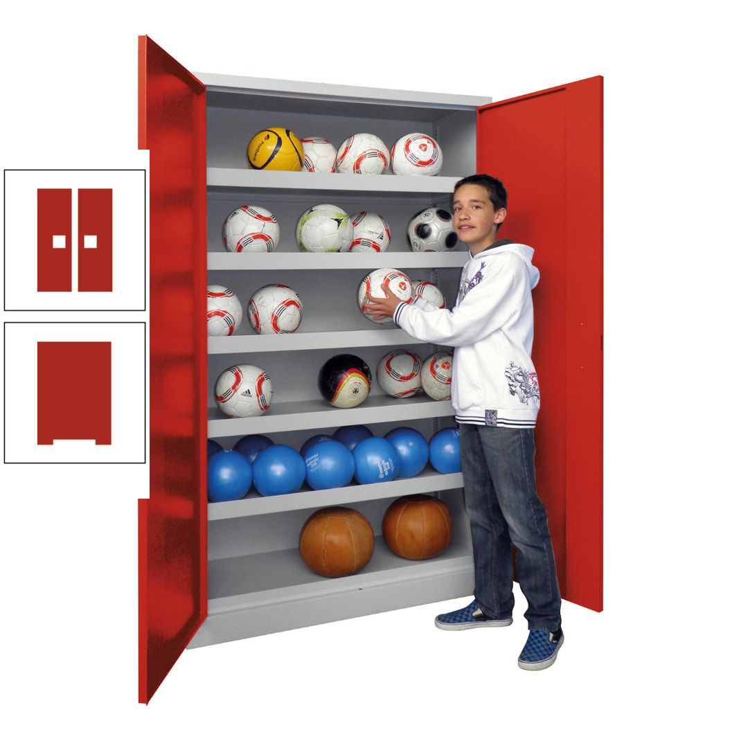 Ballschrank - Vollblechtüren - 5 Böden - 1.950x1.500x500 mm (HxBxT) - anthrazitgrau