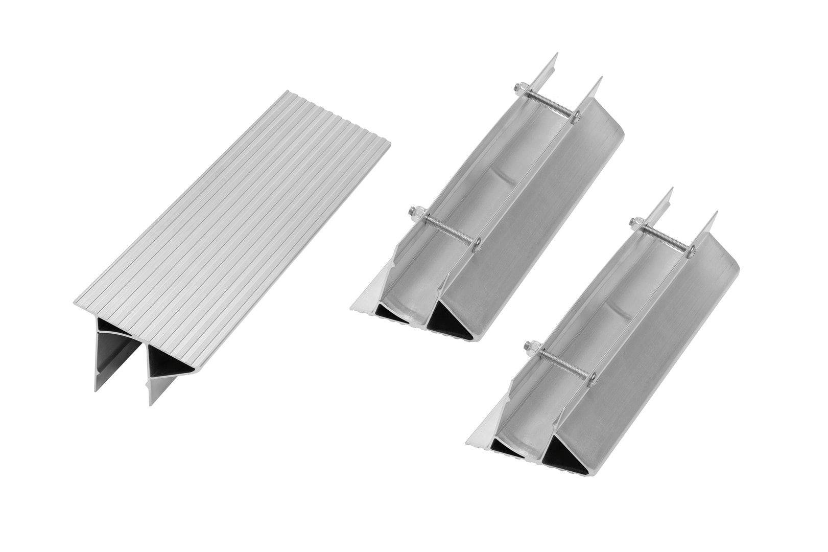 Aufsetzstufen für Sprossenleitern, 1 Stück, Aluminium, für 30 x 30 mm Sprossen, Breite 285 mm, Selbstmontage, inkl. Befestigungsmaterial