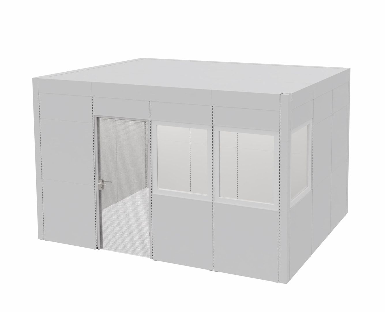 OTTOKIND Akustik-Kabine, Raumkabine, Bürokabine, ca. 12 qm, 2.610 x 4.230 x 3.230 mm (HxBxT), Schalldämmung, LED-Beleuchtung, Stahlblech, lichtgrau