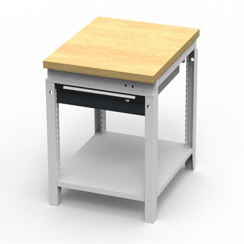 OTTOKIND Werkbank - Arbeitsplatte bündig - 850 x 605 x 750 mm (HxBxT) - Schublade - Ablageboden - lichtgrau
