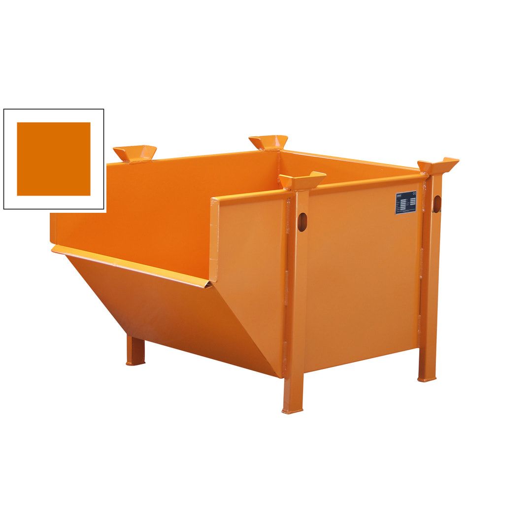 Materialbehälter - 500 l Volumen - Tragkraft 1.000 kg - stapel- und kranbar - feuerrot