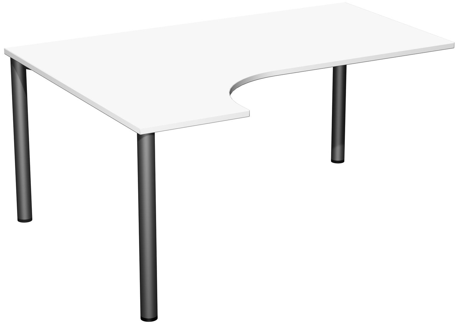 Eckschreibtisch - Ecke links - 4-Fuß Flex - 720 x 1.600 x 1.200 mm (HxBxT) - Gestell anthrazit - Ahorn